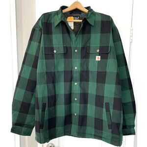 Carhartt Relaxed Fit Heavyweight Flannel Sherpa Lined Shirt Jacket 3XL IRREGULAR